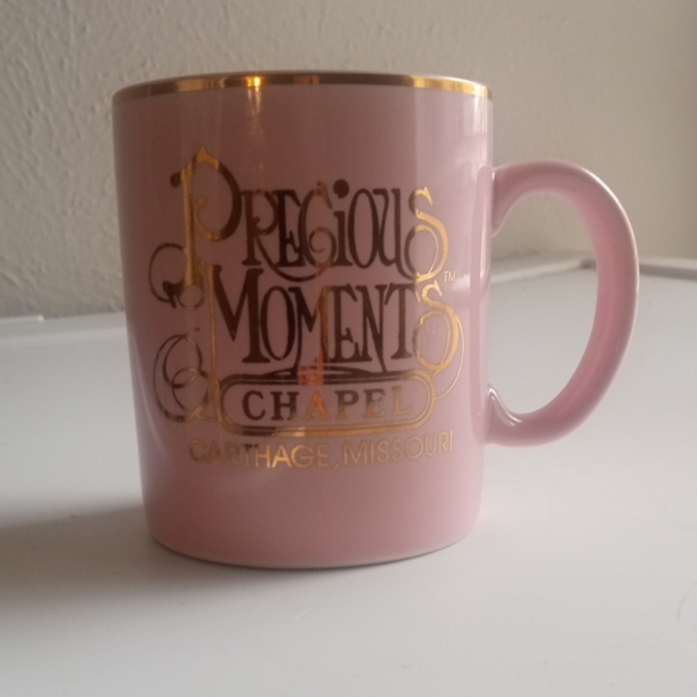 Precious Moments Pink Mug with Gold Detailing
